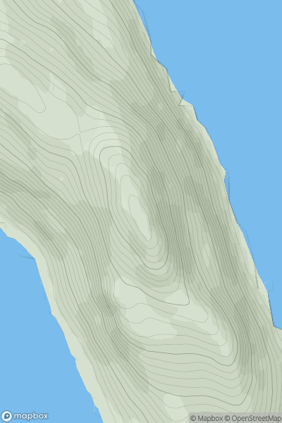 Thumbnail image for Mullach Mor [Arran and Holy Island] showing contour plot for surrounding peak